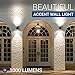 Hyperikon LED Porch Sconce Light, 12W Cylinder, Modern Outdoor Wall Lamp, 4000K Daylight, Black, Photocell, 2 Pack