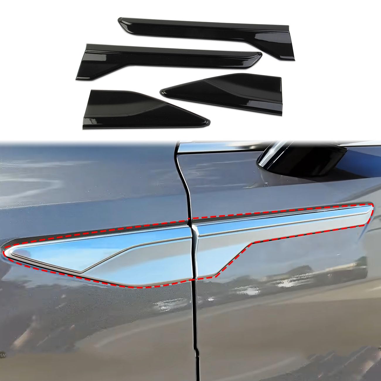 Photo 1 of Korlot Side Body Emblem Cover Trims Accessories for 2024-2025 KIA Sorento (Glossy Black)