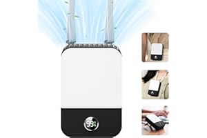 Andwing Portable Neck Fan Rechargeable, Mini Fan Handheld with Waist Clip 3 Speed Adjustable, Leafless Personal Fan for Home Office Outdoor Travel (Black)