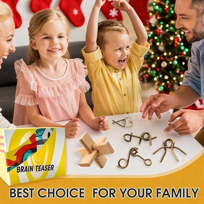 Lot de 24 tâches de sport de réflexion pour enfants, adolescents et adultes - Jouets éducatifs en métal et bois - Jeux d'emboîtement 3D pour QI et logique avec des tâches difficiles