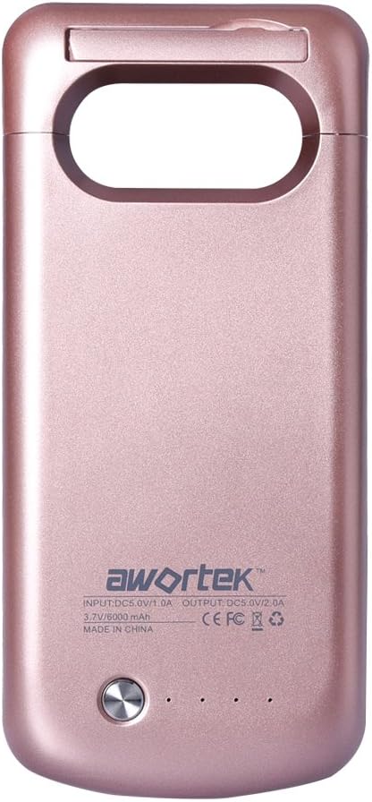 AWORTEK 6000mAh for Samsung Galaxy S7 External Power Pack Charger Rechargeable Battery Case Rose Gold(FBA)