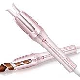 SHEGLAM Pink Curling Iron Automatic Gift for Woman (Pink, 1.25 inch) Cupid's Charm One-Touch Instant Curler