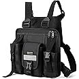 LUITON Radio Chest Harness with Reflective Strips Shoulder Holster Radio Vest Holder Two Way Radio Vest Rig Walkie Talkie Case