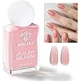 modelones Jelly Nude Nail Polish, 15 ml Jelly Natural Pink Translucent Color Quick Dry Nail Lacquer Strengthener Long Last Shine Fingernail Toe Nail Art DIY Home Travel Manicure Gift for Women Girls