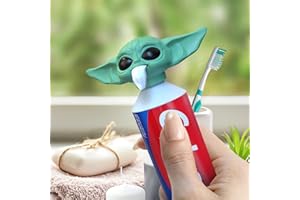 BonneChance 2022 New Baby Y-oda Toothpaste Topper G-rogu Cap The Mandalorian Dispenser for Kids, Star Wars Fans Gift Box