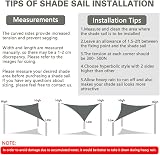 OFFCUP 3x3x3m Sun Shade Sail Grey 160gsm UV Block Roof Patio Canopy view 5