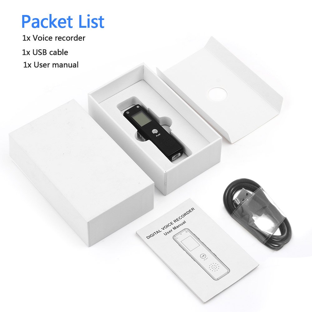 [Newest 2019] Digital Voice Recorder, Sencam Password Protection 8GB 1536kbps Digital Stereo MP3/LPCM Voice Recorder Mini Voice Activated Recorder for Lectures Meetings Interviews Class Concerts