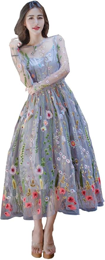 Amazon ワンピース ボヘミアン風 半袖 刺繍 新品 長袖 着痩せ ロングドレス ワンピース パーティードレス 二次会 フォーマルドレス ビーチスカートリゾート M パーティードレス 通販