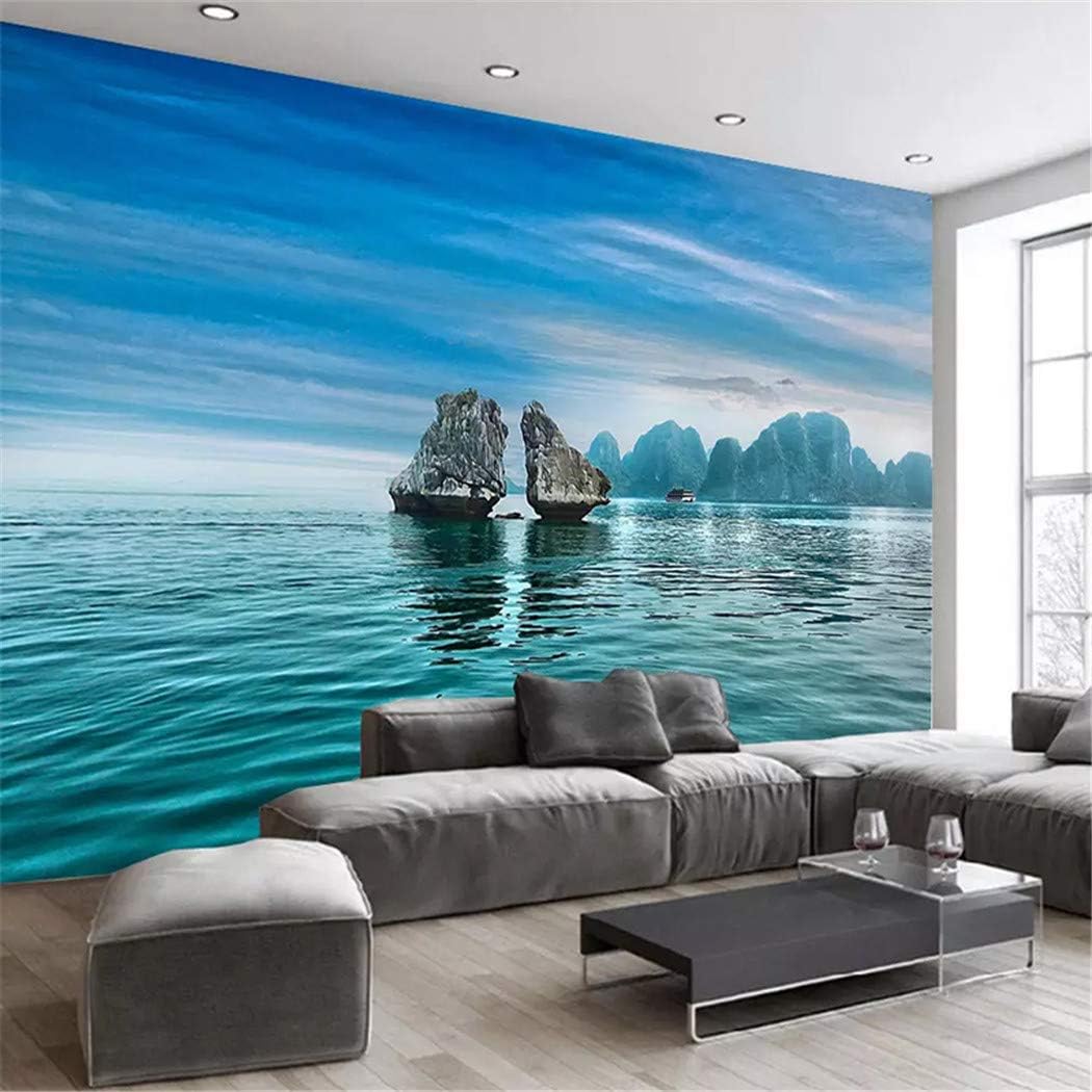 Wallpaper 3d Wall Mural Large Custom Custom 3d Photo Wallpaper Blue Sky Ocean Reef Scenery Mural Living Room Sofa Background Wall Sticker Wallpaper Roll Decoration 250cmx175cm Amazon Com