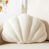 XIAIJIA White Seashell Throw Pillows, Shell Shaped Pillow, 18x13 Inch | Shell pillow,seashell pillows,beach themed pillows,soft plush fabric,decorative pillows,ideal decor for couch,bed and bedroom