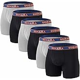 SUMABA Men's Underwear Moisture Wicking Bamboo Viscose Boxer Briefs M L XL 2XL 3XL