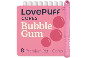 LOVE PUFF Smokeless Inhaler Necklace - Fresh Air Breathing Device with 8 Premium Refill Cores, Portable Flavored Wellness Stick for Habit Replacement, Silicone Breathing Accessory, Bubble Gum Flavor