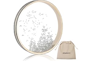 AEMROVI Ocean Drum Sea Drum- With Hardwood Shell and Wave Beads- Sound Healing Instrument for Meditation, Relaxation, Yoga, Stress Relief- Includes Storage Bag (10inch)