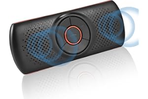 NETVIP Bluetooth Car Speaker for Cell Phone, Handsfree Bluetooth Car Kit with Visor Clip, in Car Speakerphone Support Siri and Voice Assistant Voice Guidance, 20 Hours Music Play, Support TF Card