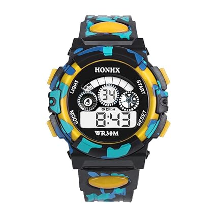 Outdoor Multifunction Waterproof Boy Sports Electronic Watches (Yellow)