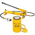 HYADSHEN 30 ton Hydraulic Cylinder Jack Sets Porta Power Ram Jack Kit with CP-700 Hydraulic Hand Pump, 2” Stroke Hydraulic Cylinder Jack Single Acting Lifting Cylinder Retract Automatically