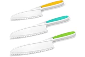 Yeeammk Montessori Toddler Knife Set-3PCS Kids Safe Knives for Real Cooking Kids Cooking Sets Real Cooking Kitchen Tools Toddler Friendly Knives