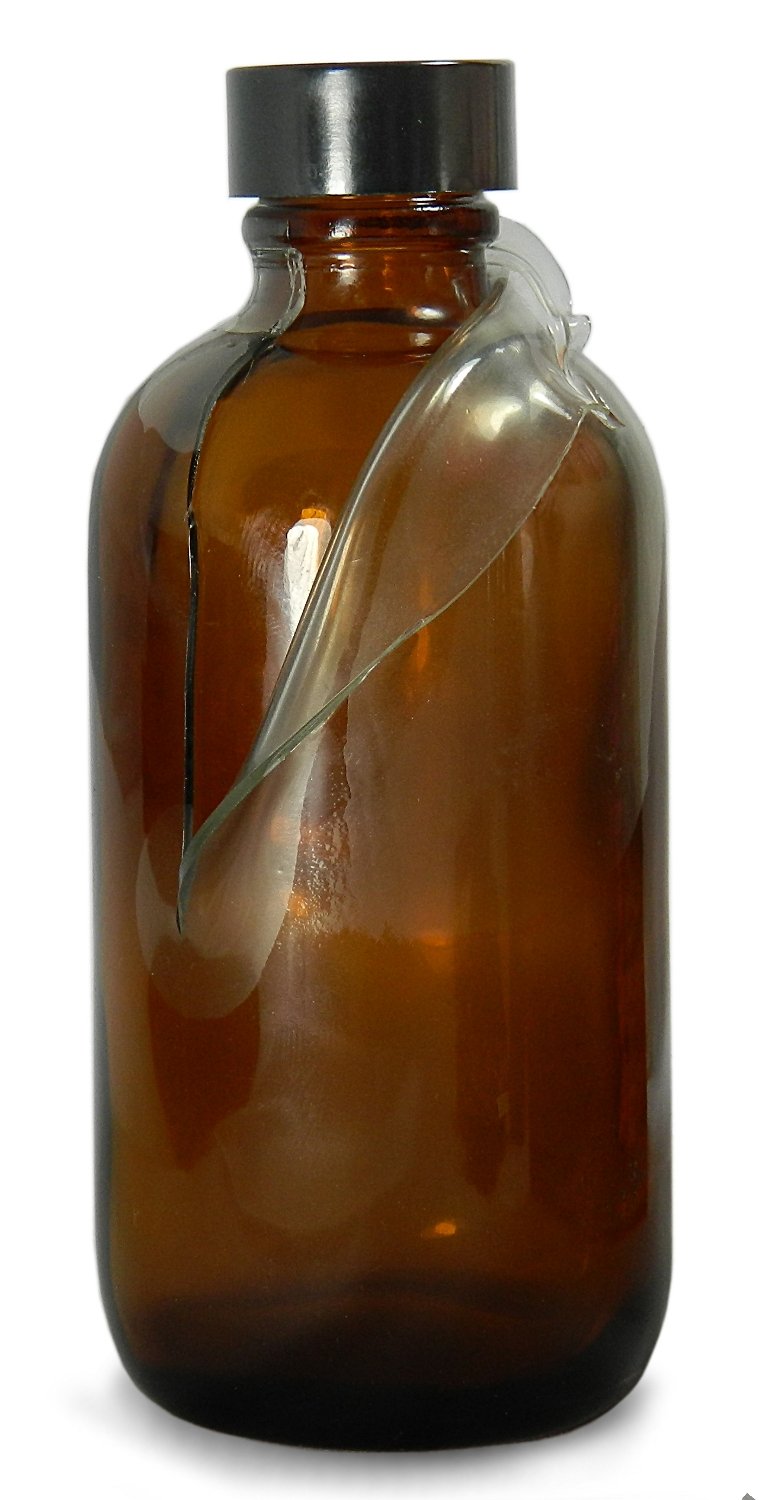 Qorpak Safety Coated Glass Bottle, Phenolic Polyseal Cone Lined Cap