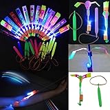 Led Light Arrow Rocket Helicopter Flying Toy Party Fun Gift Elastic
