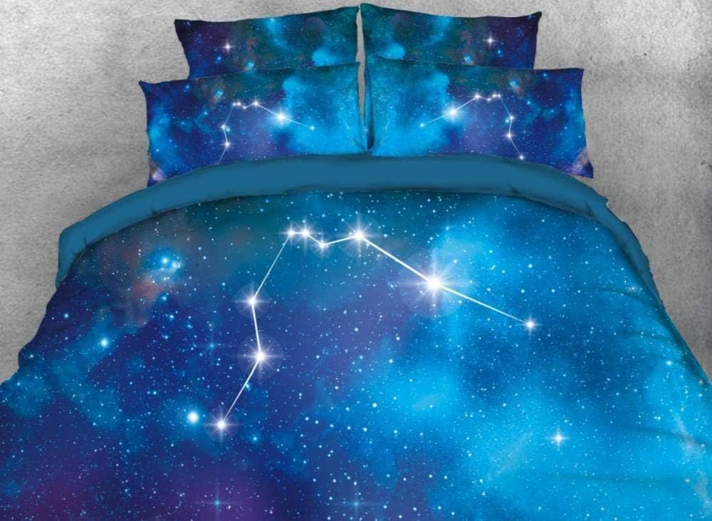 Juego de funda nórdica 3D de 4 piezas Constelación de paisaje vía