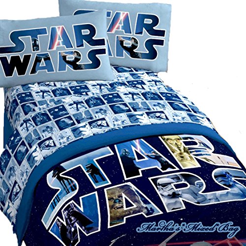 Space Wars Disney Star Wars Boys Blue Twin Full Comforter 72 X 86