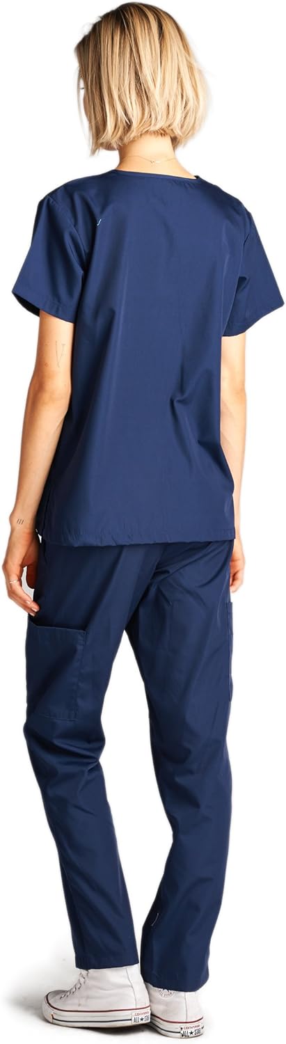 Dagacci Scrubs Medical Uniform Women and Man Scrubs Set Medical Scrubs Top and Pants: Medical Scrubs Apparel Sets: Clothing