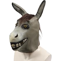 Amazon.com: Donkey Mask,Halloween Shrek Donkey Head Mask, Novelty ...