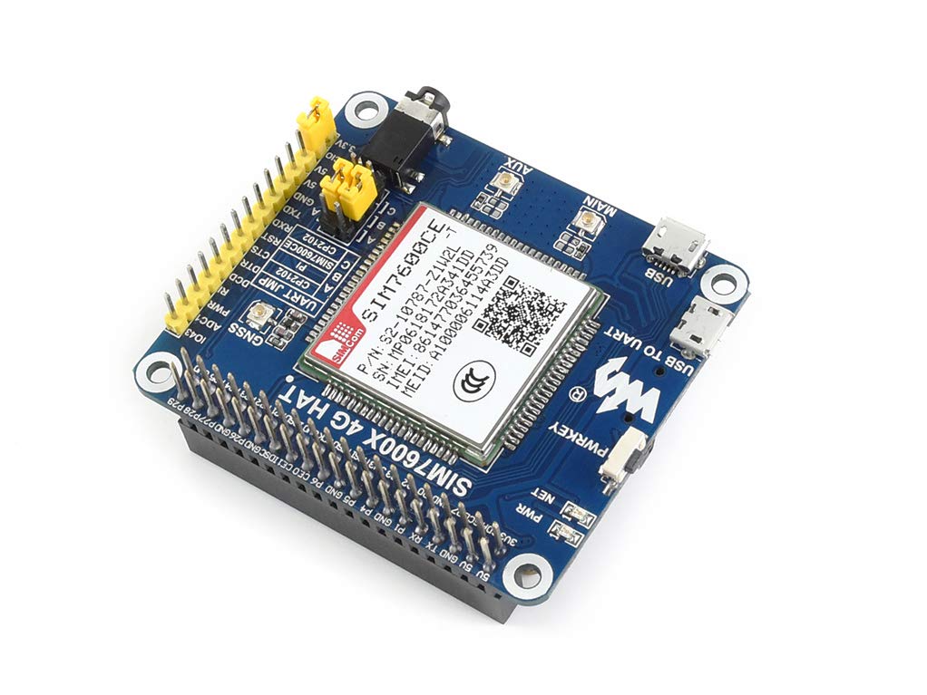 4G/3G/2G/GSM/GPRS/GNSS HAT for Raspberry Pi/Jetson Nano Based SIM7600G-H Support LTE CAT4 Global Position