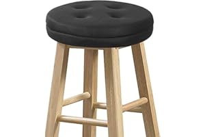 baibu Bar Stool Cushions, Super Breathable Round Bar Stool Covers Seat Cushion Round with Elastic Black 13" - One Cushion Only