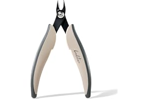 Beaditive Micro Wire Cutter – Natural Cream Flush Cutter for Beading, Jewelry Making & Crafting – Precision 5” High Carbon Steel with Ergonomic TPR Grip