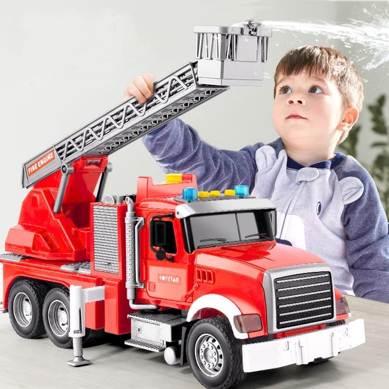 ORCHID M® Kids Fire Truck Toys for 3 4 5 6 Years Old Boys, Fire Rescue Vehicle with Shooting Water,Lights and Sounds