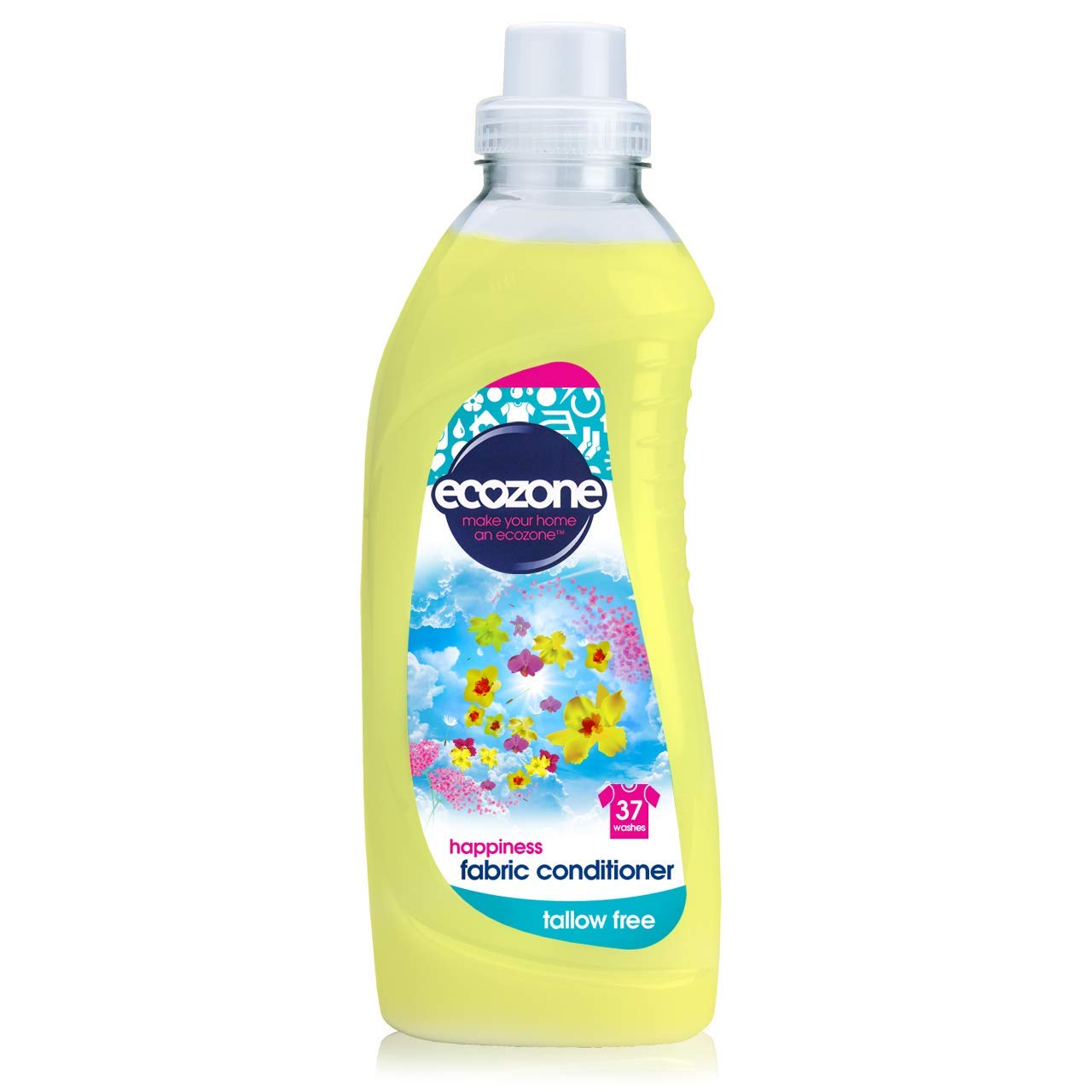 Ecozone Concentrated Happiness Fabric Conditioner | Tallow Free | 37 Washes, 1L