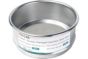 LVDALAB 304 Stainless Steel Mesh Lab Sieve, 100 Mesh (0.15mm) Aperture Test Sieve, 4inch(10cm) Diameter Economy Standard Analysis Sample Test Sieves for Industrial Laboratory Homes