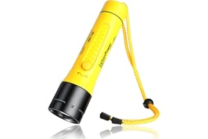 LetonPower Dive Light 1800 Lumens - Professional Underwater Flashlight IP68 Waterproof (100m), 5500K White Light, Rechargeable for Diving/Underwater Hunting