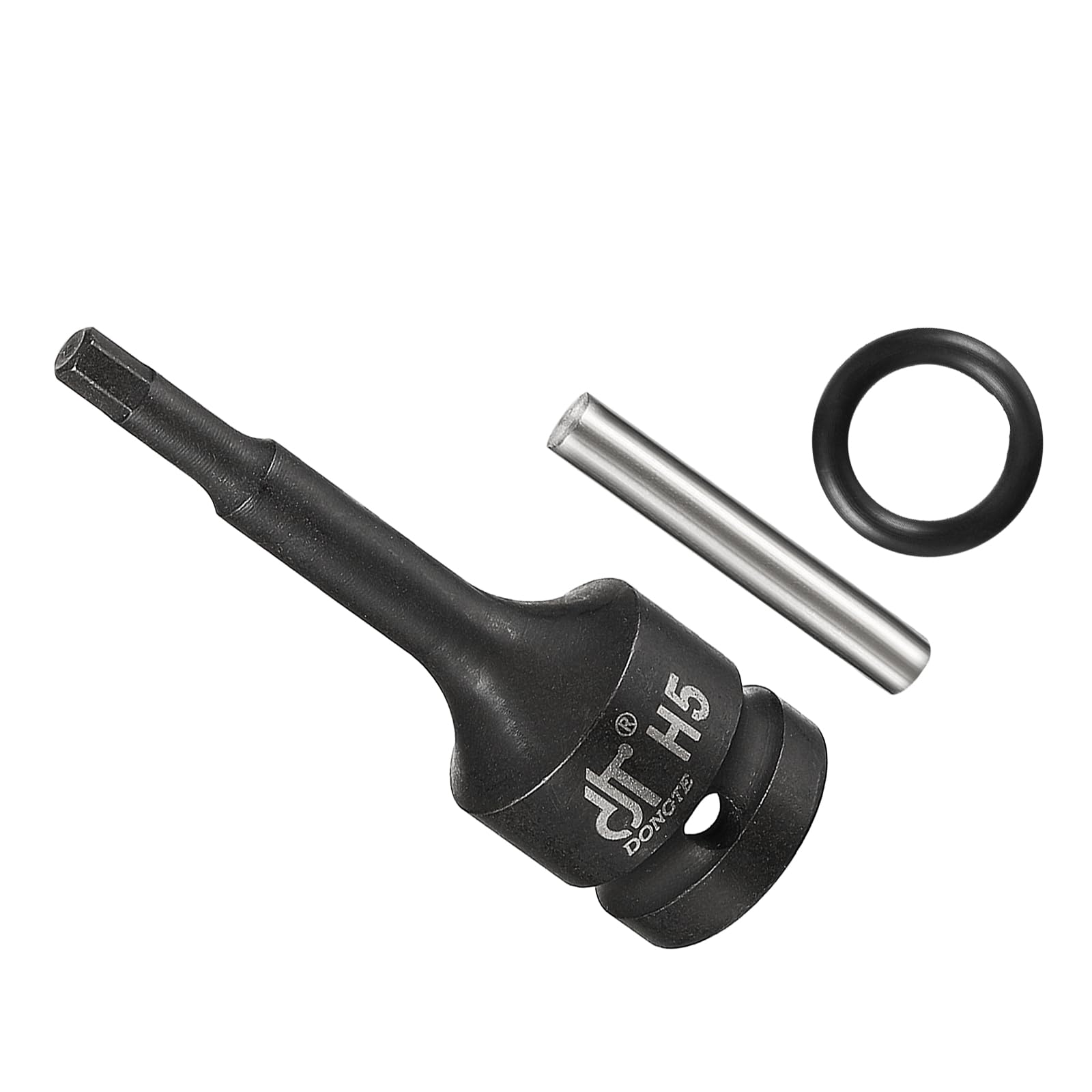 CoCud Impact Hex Bit Socket, H5 Socket 1/2" Drive 3" Length, Cr-Mo Steel Metric Socket with O-Ring and Dowel Pin - (Applications: for Socket Head Cap Bolt)