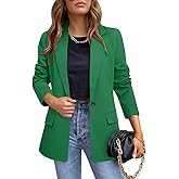 CRAZY GRID Womens Casual Blazer Jacket Long Sleeve Open Front Work Office Blazer Lapel Button Jacket