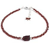 925 Sterling Silver Full Beaded With Raw Adjustable Bracelet For Women, Natural Gemstone Beads Dainty Bracelet, Silver Jewelry Gift For Her