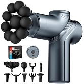 LEERCON Massage Gun Deep Tissue Mini Muscle Back Massager for Pain Relief | Silent Mini Muscle Massager with 9 Massages Heads Birthday Gifts for Men Women Dad Him (Blue)
