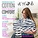 Luxury Cotton Nursing Breastfeeding Cover Scarf - Car Seat Canopy, Stroller And Shopping Cart Cover - Soft, Comfy And Stretchy For Boys And Girls - Every Mom's New Best Friend