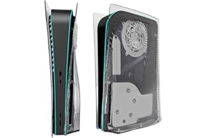 Hzxkqmil Faceplates Cover Plates for PS5 Console, Clear Face Plate Shell with Cooling Vents Replacement Side Plates Hard Shockproof Anti-Scratch for PS5 Disc Edition (Transparent)