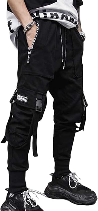 Amazon Gergeousジョガーパンツ メンズ ゆったり ロングパンツ ストリート系 テーパードパンツ ダンス 原宿系 黒パンツ ロングパンツ 通販