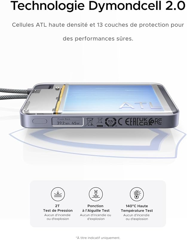 MagFlow Air Qi2 25W Batterie Externe MagSafe 10000mAh (Gris)