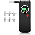 Breathalyzer,High-Accuracy Professional Alcohol Tester with 10 Mouthpieces,LCD Digital Display Alcohol Tester for Personal & Professional Use（Black）