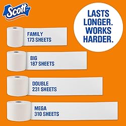 Scott ComfortPlus Toilet Paper, 12 Double