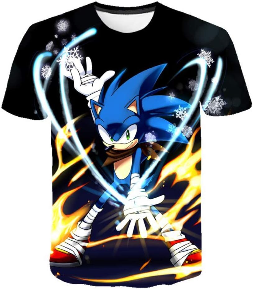 Boys Cartoon Sonic Clothes Girls 3D Funny T-Shirts Costume Children Spring Clothing Kids Tees Top Baby T Shirts
