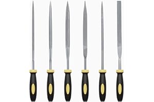CMENINCY 6-Piece 4" Metal Needle File Set, Hardened Alloy Steel Hand Tool for Delicate Filing