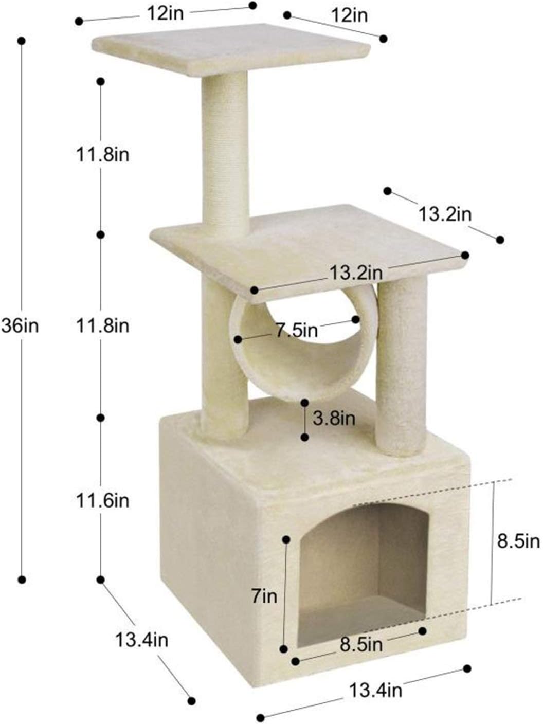 OOTORI Cat Tower Kittens Pet Play House Cat Activity Tree Condo Furniture : Pet Supplies