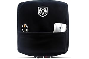 SEAT ARMOUR Premium Console Armrest Cover for Dodge Ram (2014-2020) - (Jump Seat Models) – Soft, Machine Washable Console Lid Protector – Easy to Install, Plush & Durable – Black