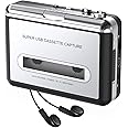 Cassette Player - Compact Tape Player Portable Recorder with Earphone-Convert Audio Music Cassette to MP3 Digital, Compatible with Laptop/PC/MAC- for Entertainment, Travel, Light Sports(Silver)
