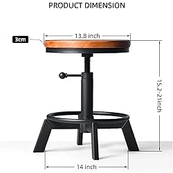BOKKOLIK Set of 2 Industrial Bar Stools Short Stool